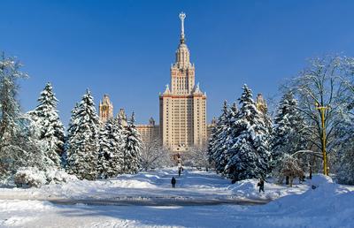 Фотографии зимней Москвы ночью - Россия