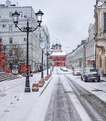 Зимняя Москва. Заснеженный Петровский переулок. | Пикабу