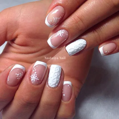 французский маникюр - Поиск в Google | Sweater nails, White tip nails, Nail  art design gallery