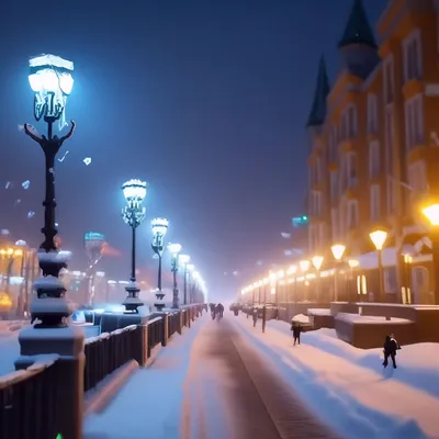 Холодный зимний Новосибирск в снегу» — создано в Шедевруме