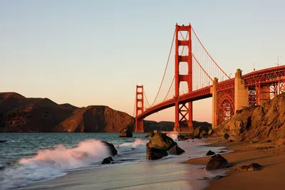 Сан-Франциско. Мост Golden Gate Bridge (Золотые ворота) как символ.  Построен в 1937 году. Был самым большим висячим мостом в мире до… |  ธรรมชาติ, วอลเปเปอร์โทรศัพท์