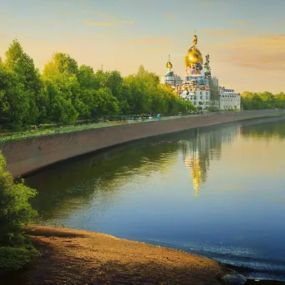 Звенигород Москва река лето» — создано в Шедевруме